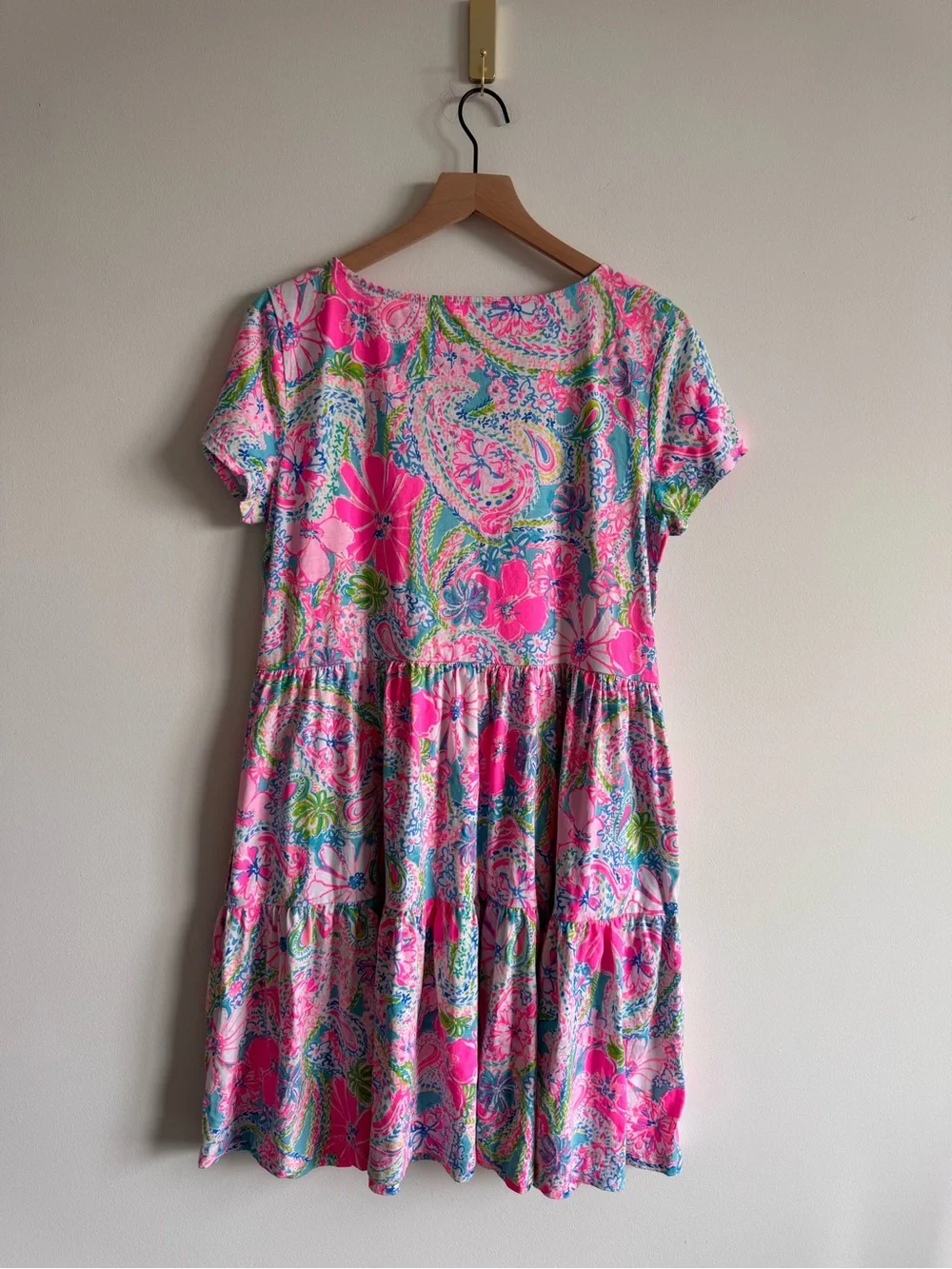 Lilly Pulitzer | Flock Full of Fun Geanna Swing Tiered Dress w/ Pockets ~ Large
